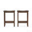 Tabouret de bar d'extérieur à hauteur de comptoir en bois d'acacia, ensemble de 2, finition brun acajou