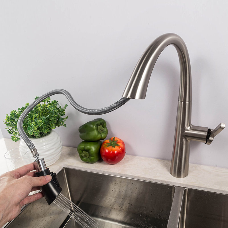 Robinet de cuisine rétractable à poignée simple