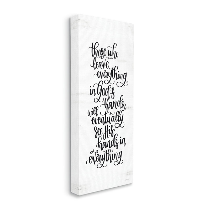 Stupell Industries " God's Hands Religious Script Calligraphy Spiritual Phrase " by Imperfect Dust