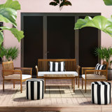 Mokane Acacia 4 - Person Patio Conversation Sets with Cushions
