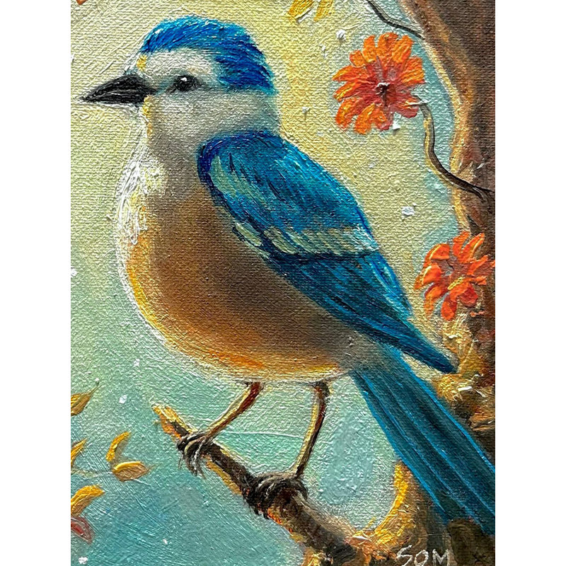 Un petit oiseau | Huile sur toile | Par Somnath Harne
