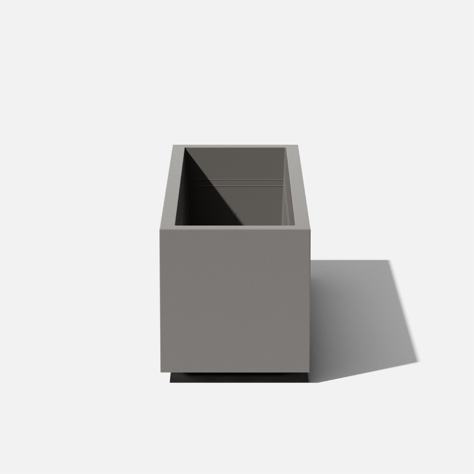 Block Series Long Box Planter, 16” H x 38” W x 15” D, Gray