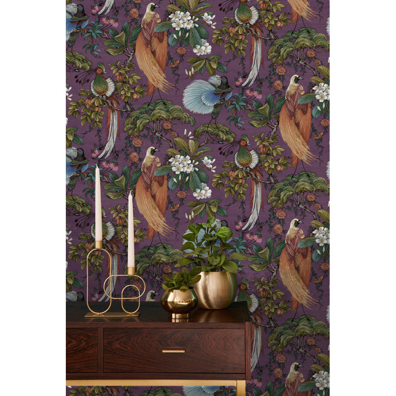 Rouleau de papier peint L 33 pi x l 20,8 po Yasuni, Prune