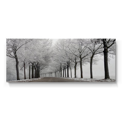 Courbe d'hiver - Toile tendue avec châssis - Prêt à accrocher