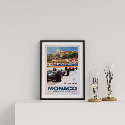 Retro Motor Racing Monaco GP 1966 by Vouvart - Single Picture Frame Print