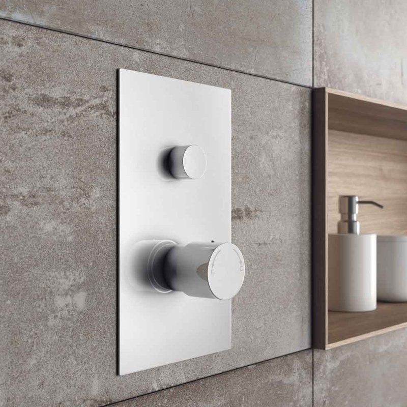 Corra Single Concealed Valve Thermostatic Diverter Shower Valve
