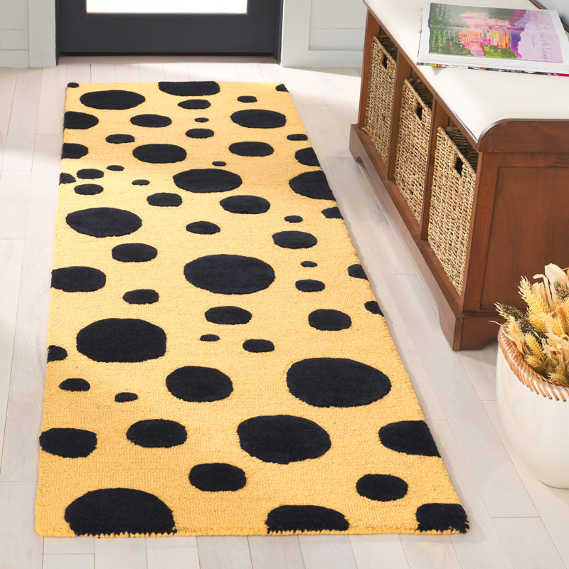 Tapis performance / performance en laine / coton touffeté à la main Jennabelle - doré / noir
