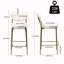 Ensemble de 2 chaises de salle à manger rondes 29 "en velours avec tabouret de bar 29" avec dossier et repose-pieds