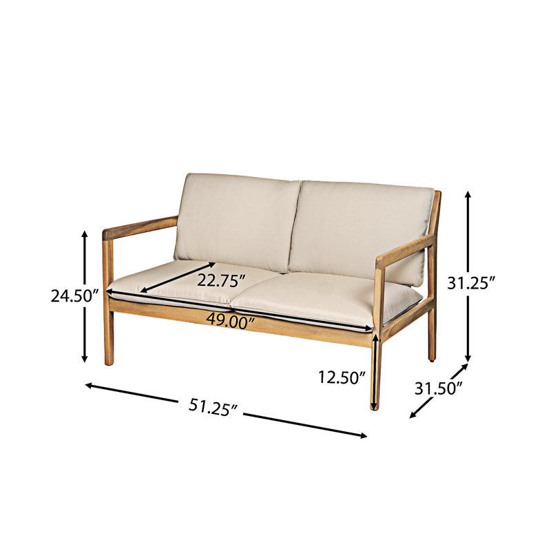 Causeuse d'extérieur en bois avec table basse