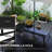 6 Patio Table, Steel Rectangular With Umbrella Hole, Black Outdoor Dining Table For Garden, Balcony Black, Fits Garden & Balcony, 59"x35.5
