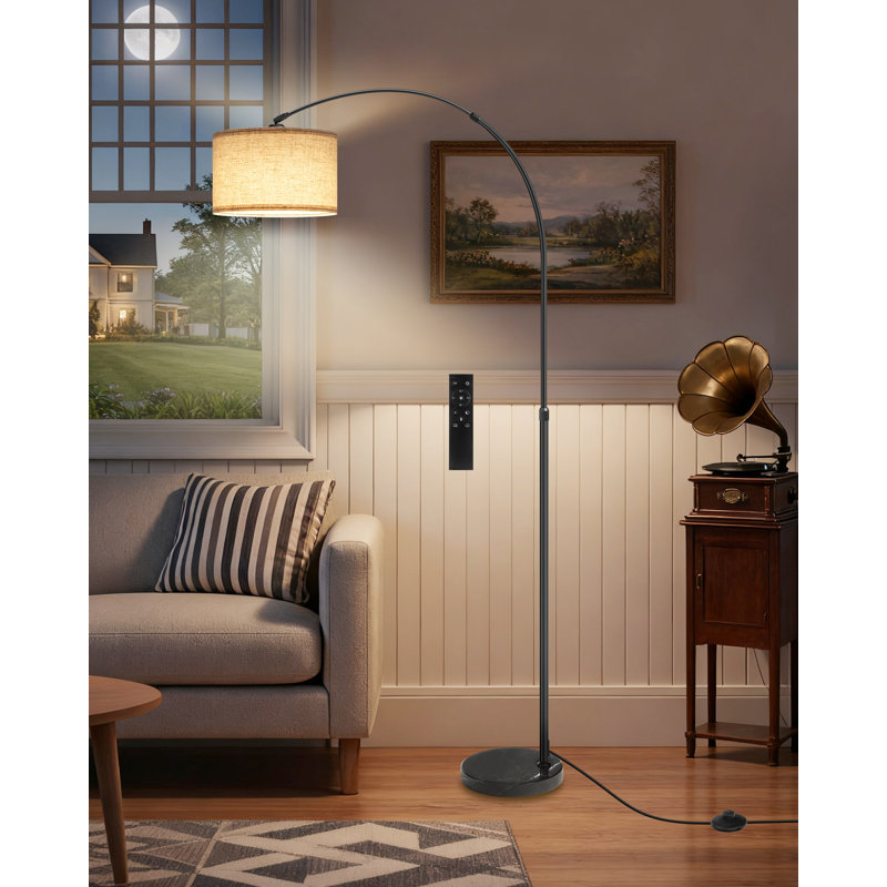 75" Arched/Arc Dimmable Floor Lamp with Remote and Foot Switch