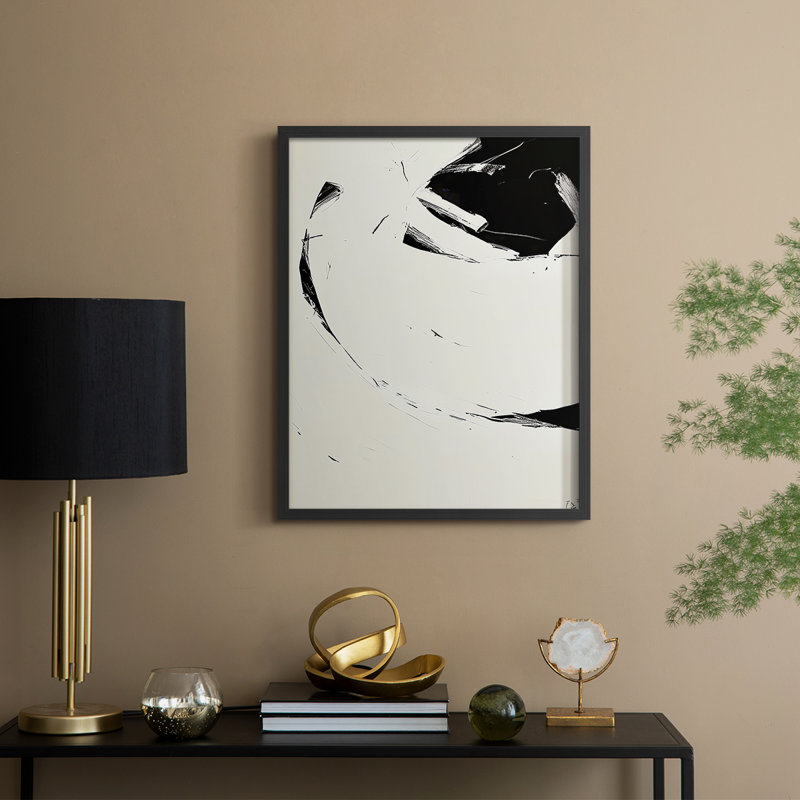 Imprimé floral Floral 9 - prêt à être accroché , H 10 po x l 8 po, Noir