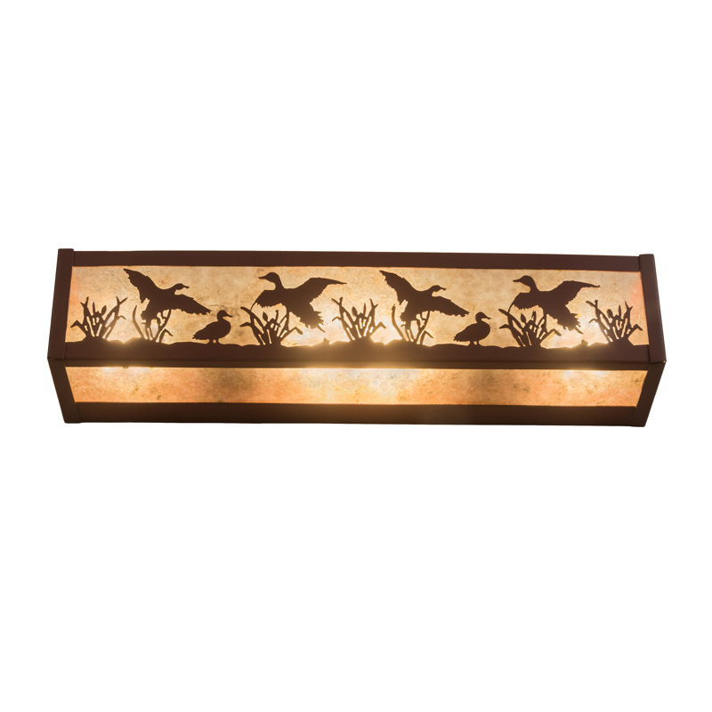 Rustic Lodge 4 - Light Bath Bar, GU24/Twist and Lock, Silver, Rust