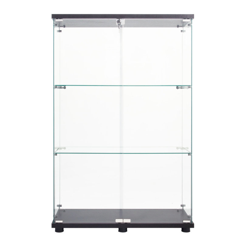 Buffet en verre à deux portes avec 3 tablettes, buffet moderne DAGEW151084142