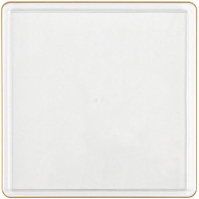 Assiettes en plastique transparentes jetables carrées transparentes avec rebord doré 7,75 po EcoQuality