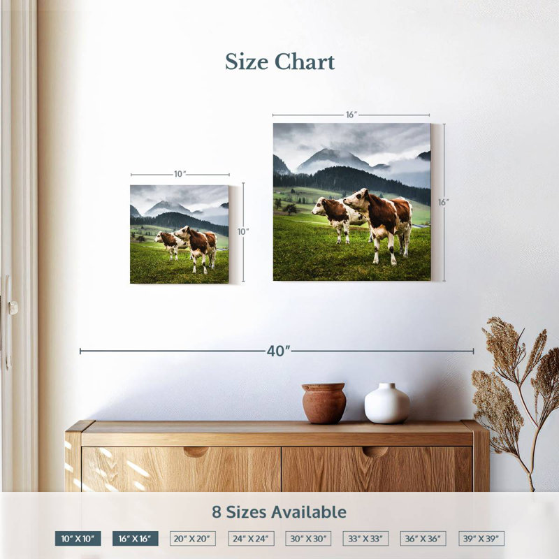Brampt Wild Alpine Cows, 10" H x 10" W