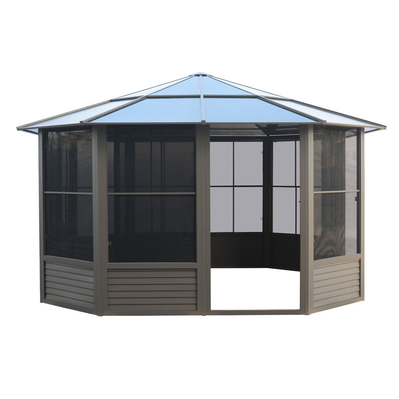 Gazebo Penguin Florence Solarium 3,66 m x 3,66 m, toit en polycarbonate - Sable, 12 pi L x 12 pi P, Beige
