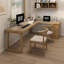 Bureaux en bois massif en L de couleur bois-107209659-107209657