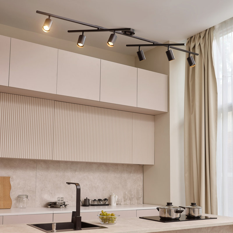 64.25'' 6 -Light Fixed Track Track Kit with Dimmable and Adjustable Head