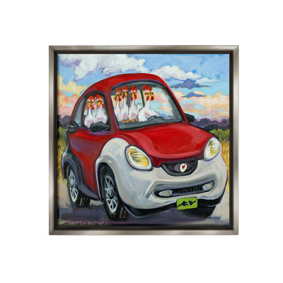 "Chickens volant de voiture" par CR Townsend sur toile