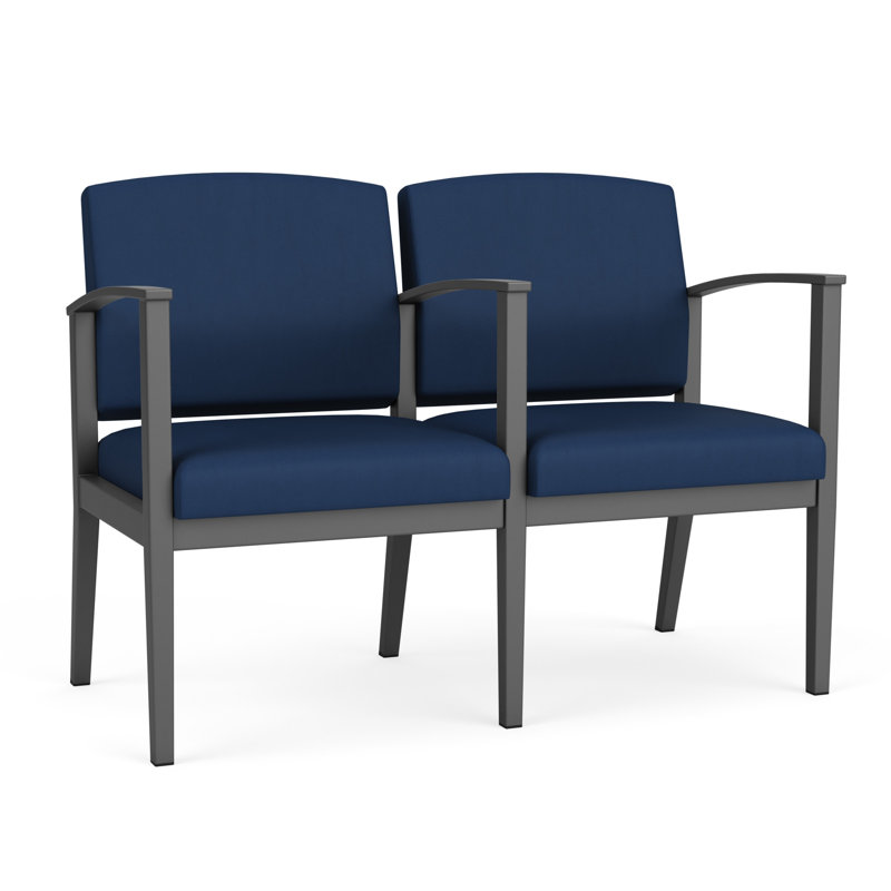 Structure en métal à 2 sièges Amherst, Vinyle bleu Patriot Plus Imperial, Gris anthracite