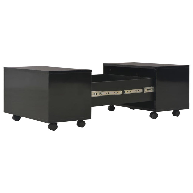 Brigetta Solid Coffee Table with Storage, Black