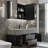 Gethers 39 Inch Floating Bathroom Vanity with Sink Black Cabinet and Sintered Stone Top-1441923067-1441923065