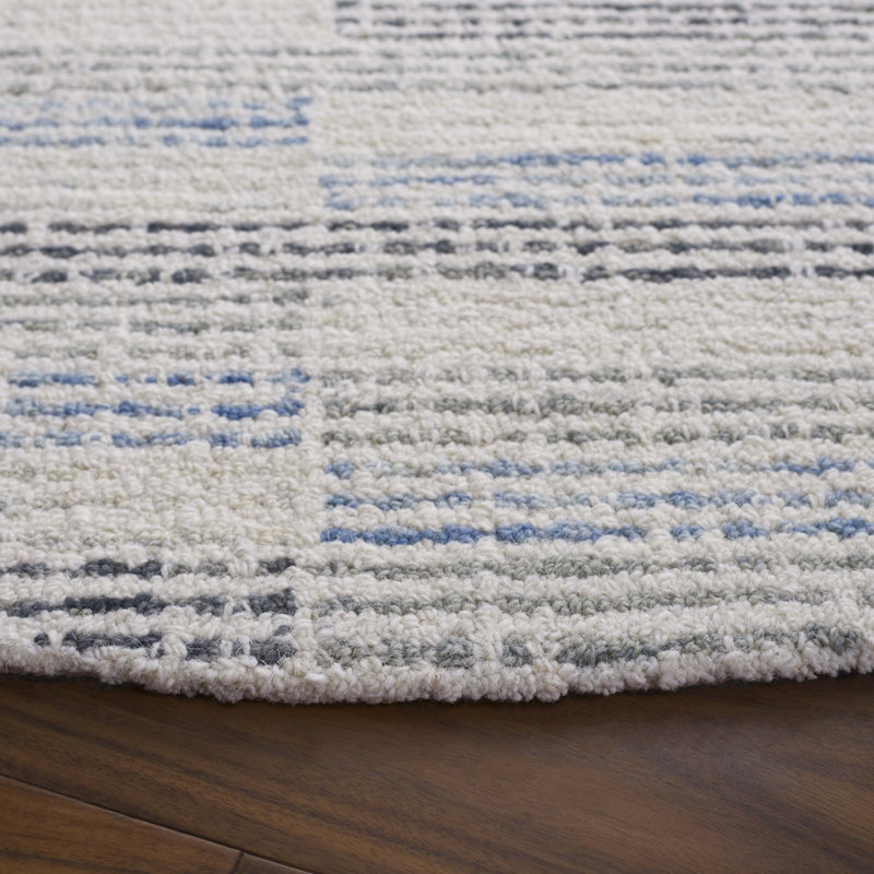 Tapis ivoire / bleu Ebony 810, Rond 6 pi