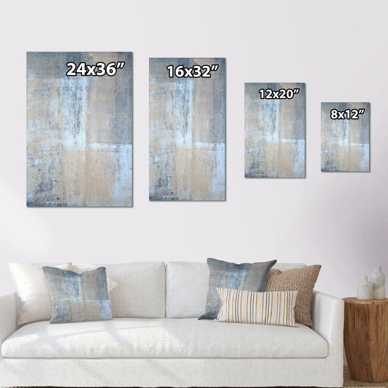 Art moderne gris et bleu II 2PT47734, H 20 po x l 12 po x P 1 po
