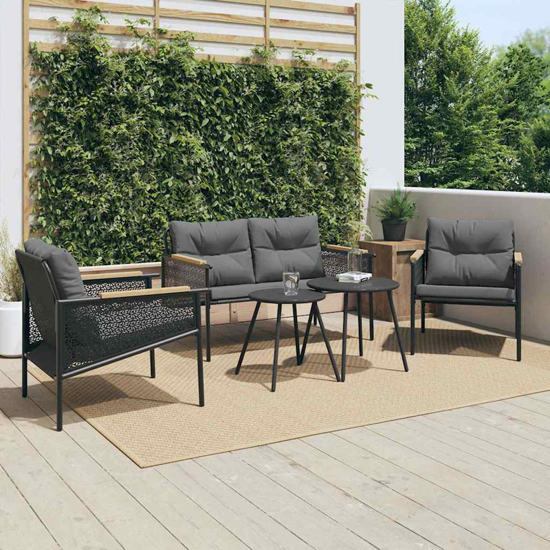  Balcony Furniture Set Black