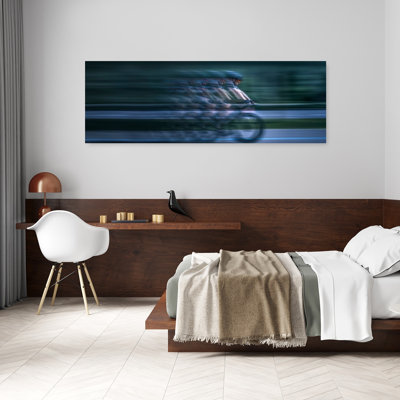 Cyclist Speed Blur by Larry Deng APA - Wrapped Canvas Panoramic Print