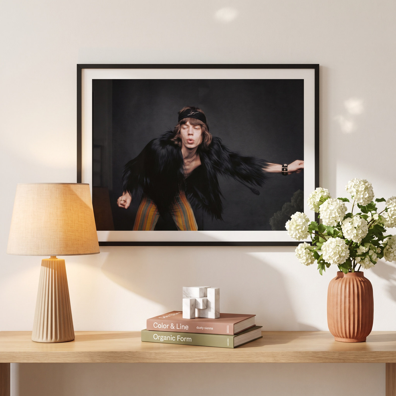 Adlar "Rolling Stones Singer" Print, 36" H x 48" W, Black Framed