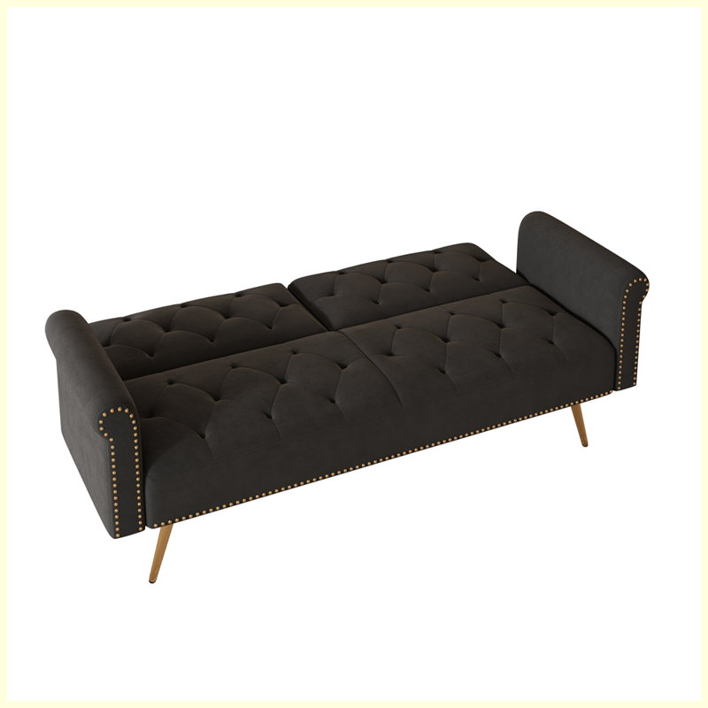 Canapé moderne avec clou pour salon, Noir