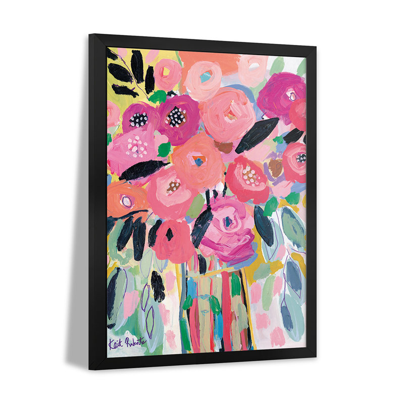 Fleurs roses - reproduction d'art mural - affiche de galerie, H 24 po x l 16 po