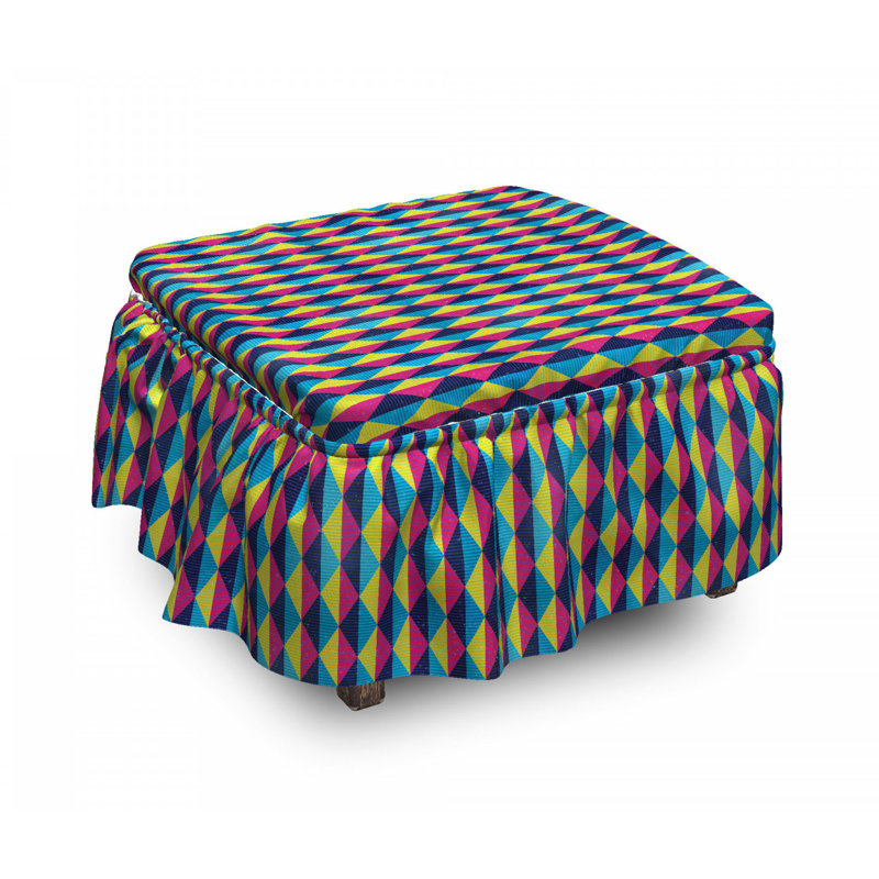Housse pour repose-pieds soixante triangle motifs