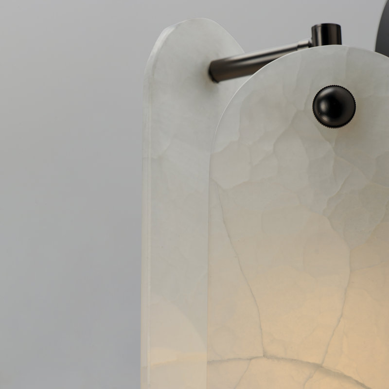 Megalith 1 - Light Armed Sconce, Gunmetal/White Onyx