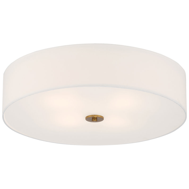 Laylanna Linen Flush Mount, Antique Brushed Brass, 5.5" H x 24" W x 24" D