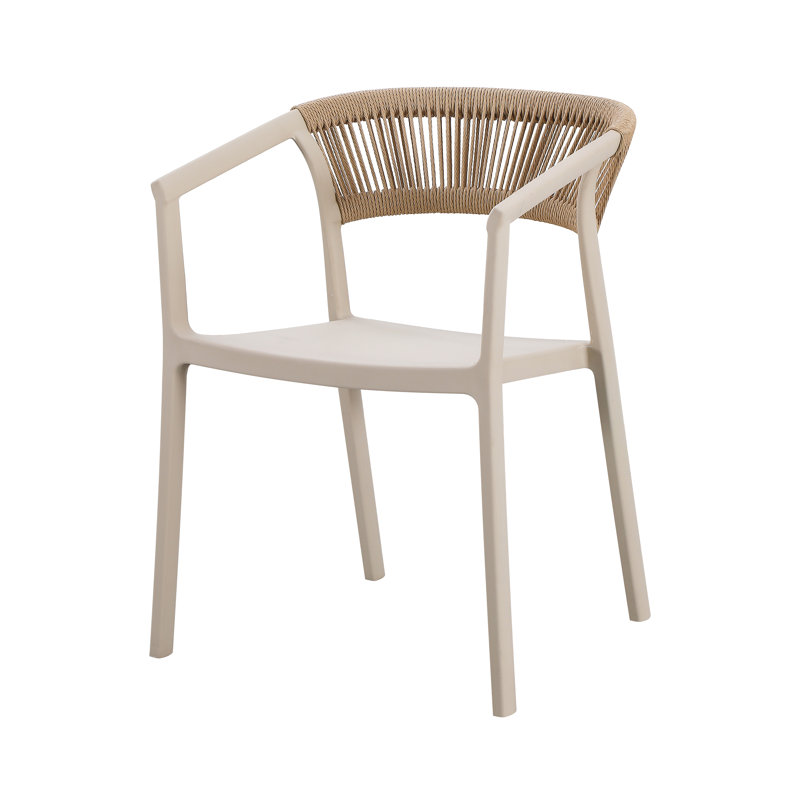 Ixia Outdoor Stacking Patio Dining Armchair, Beige
