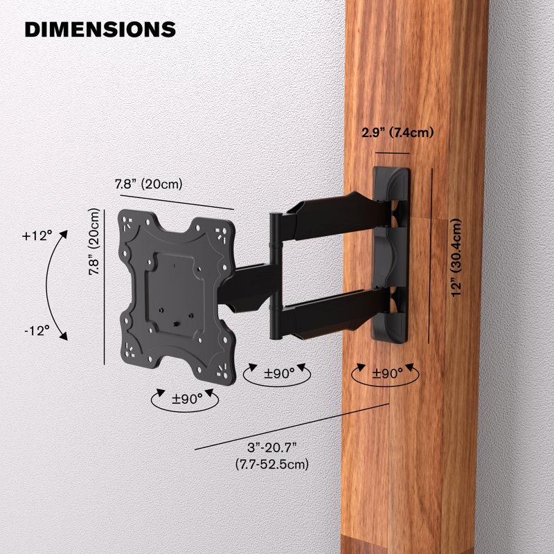 ProMounts Premium Articulating/Full Motion TV Wall Mount for 17" to 47" TVs up to 77lbs