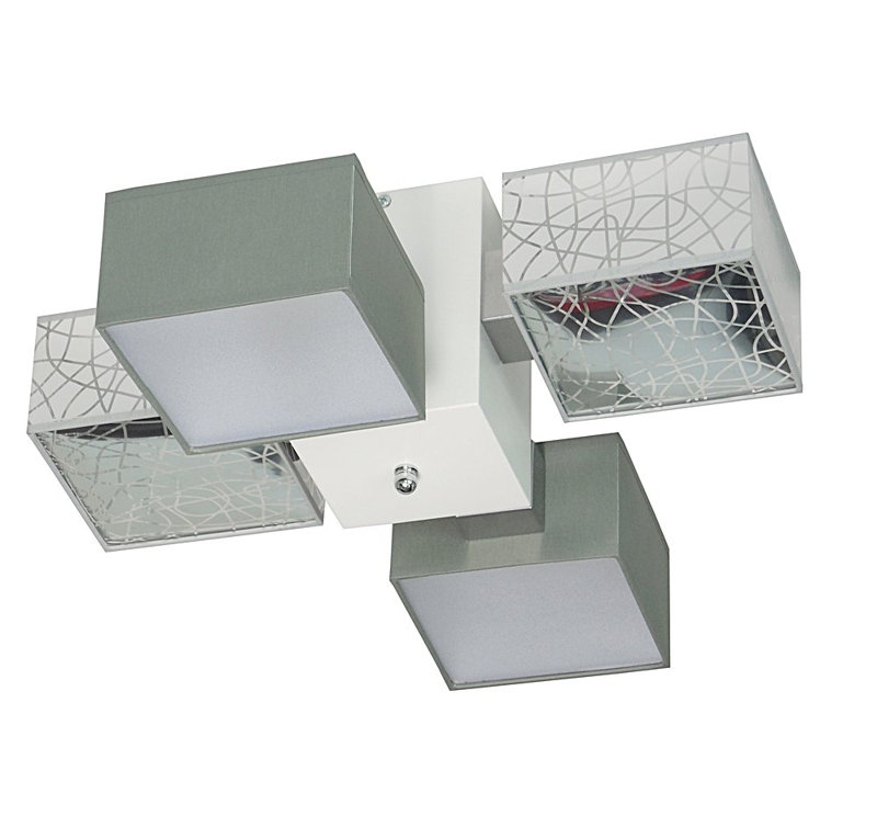 Miranda Semi Flush Mount, Wenge, Silver/Light grey