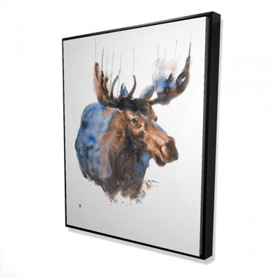 Abstract blue moose - 48"x60" Framed canvas