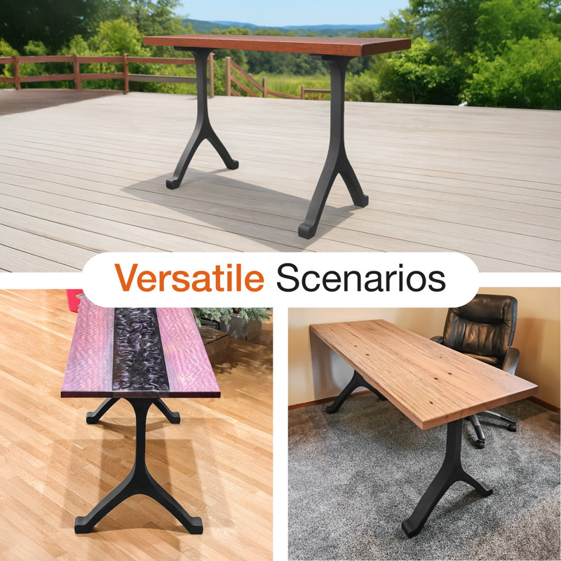 Pieds de table de comptoir en métal Wishbone, ensemble de 2