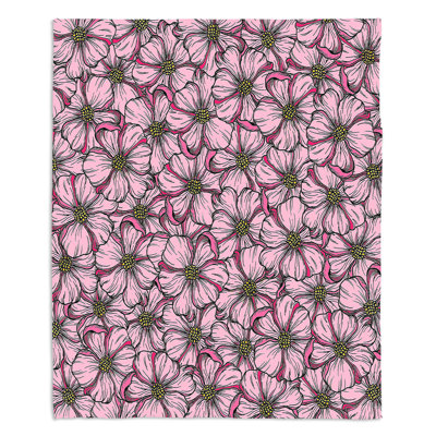 Couverture jaune doux sherpa rose sauvage