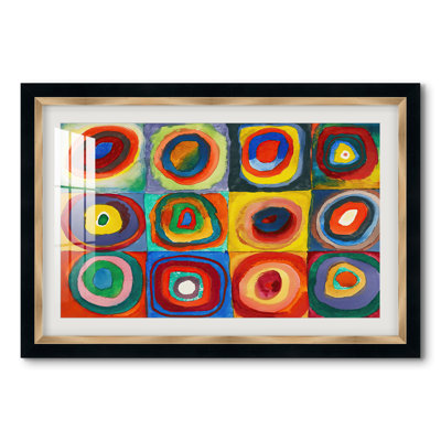 Étude des couleurs : Carrés à cercles concentriques, 1913 - Wassily Kandinsky - Estampe encadrée sur mesure