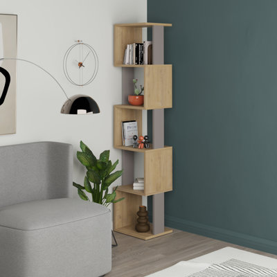 Chane Wall-Mounted Bookcase with 5 Shelves | Modern Storage Unit for Home or Office