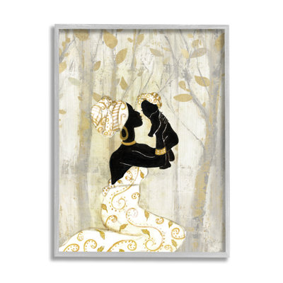 Femme tenant un bébé, arbre doux et neutre par Tava Studios - impression sur toile tendue
