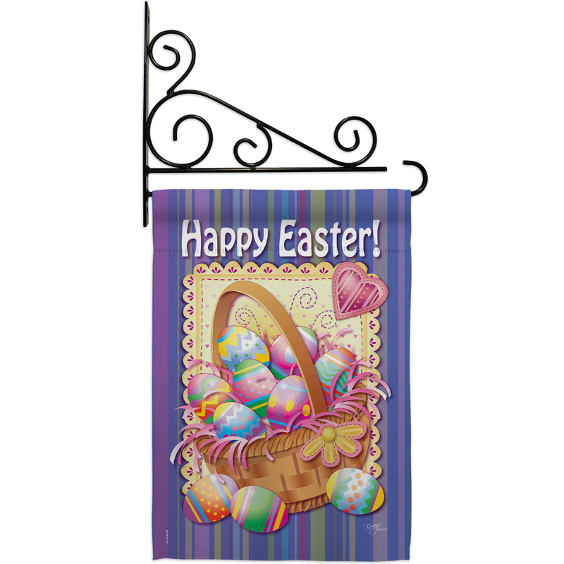 Double Sided 18.5'' H x 13'' W Polyester Easter Flag Set
