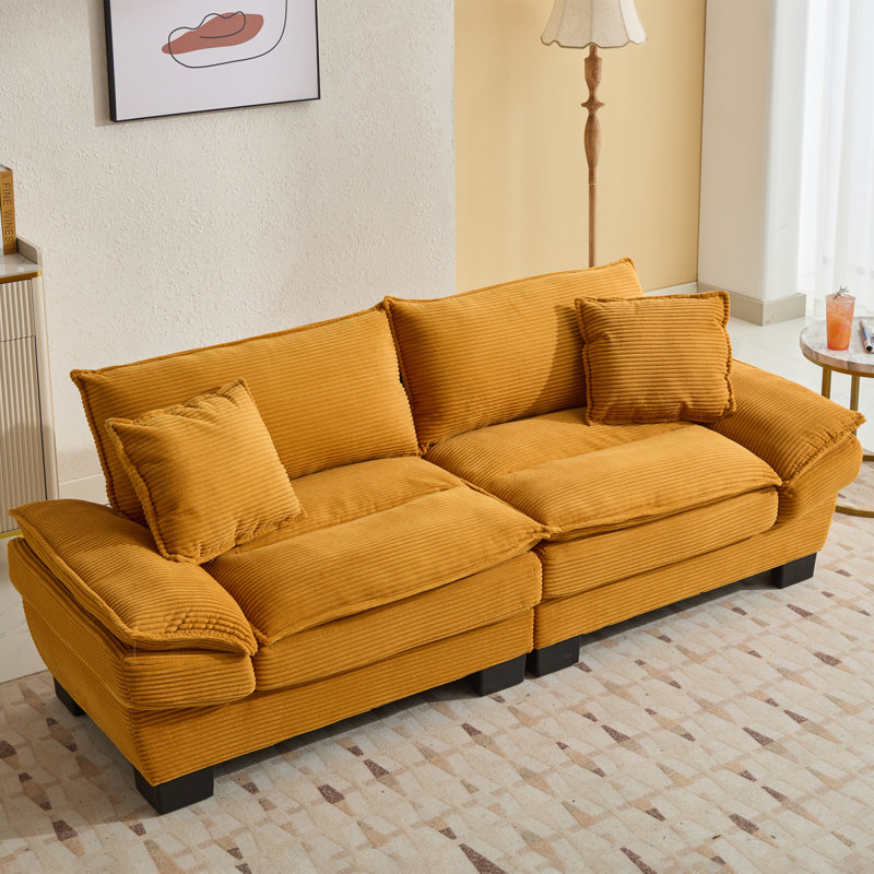 Canapé-lit Corduroy, Yellow