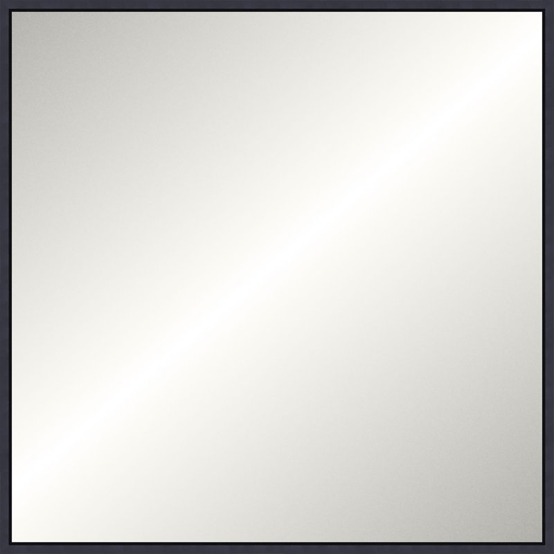 Floater 2 Solid Wood Mirror, 23.25" x 23.25", Matte Black, Square