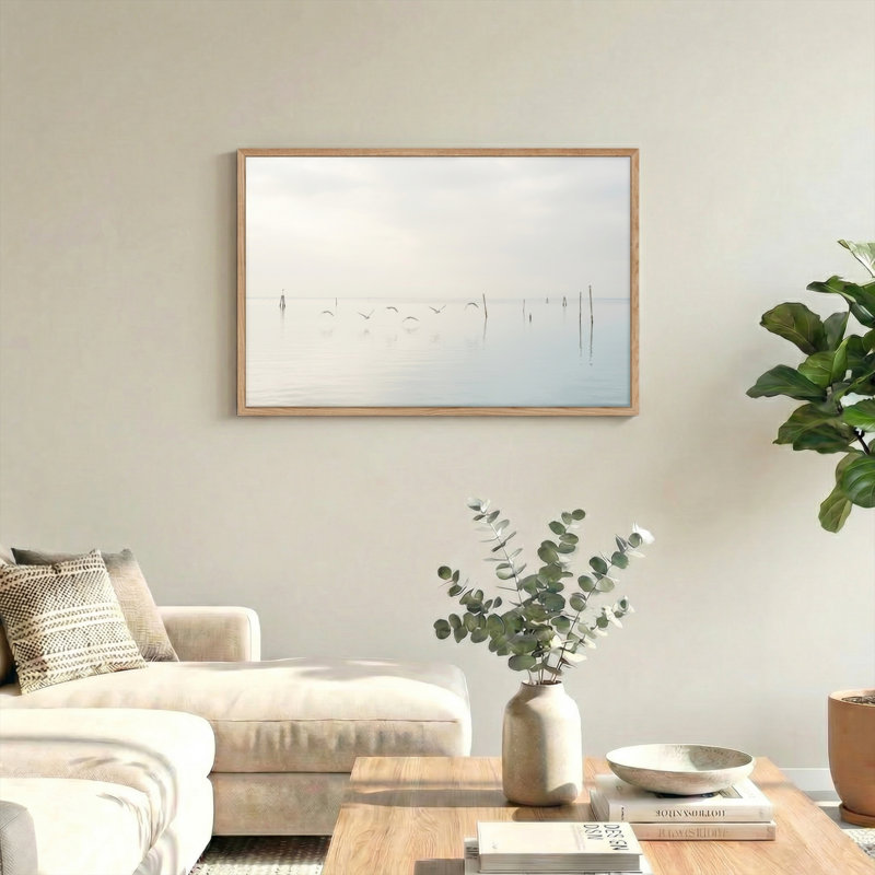 Ensemble de 1 tableau sur toile « Eau sereine », H 32 po x l 48 po, Naturel